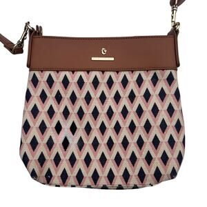 Spartina 449 Linen Hipster Crossbody Bag Mermaidcore Beach Travel‎ Purse Argyle